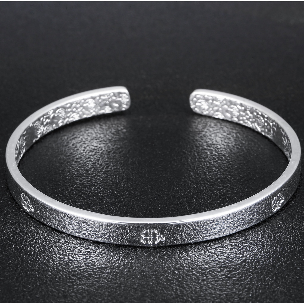 925 Perak gelang untuk wanita Perhiasan Fashion semanggi berdaun empat SZ043