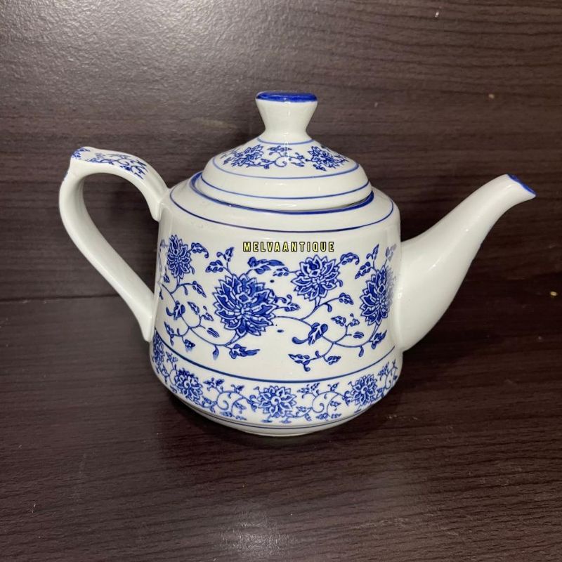 Teko keramik Biru Putih
