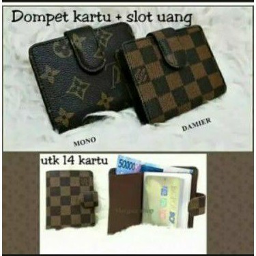 Dompet Kartu 24slot Card Holderslot plus slot uang kulit sintetis tebal