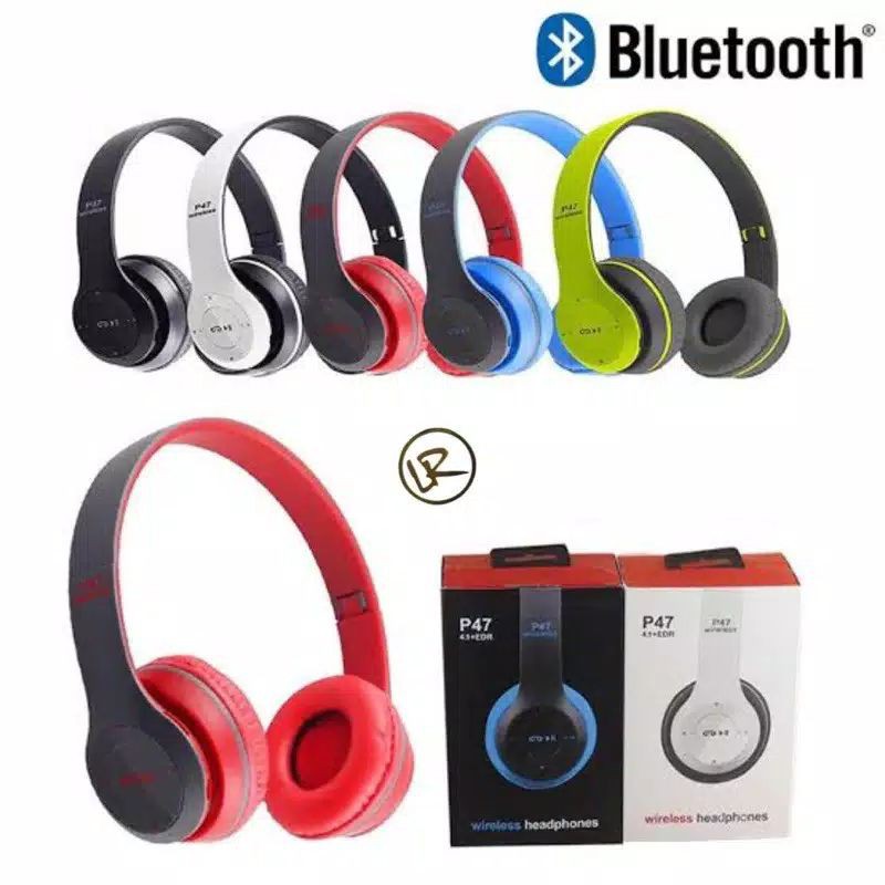 Headphone P47 Wireless Portable Bluetooth Headset Bass Handsfree Earphone Earpods Audio Musi