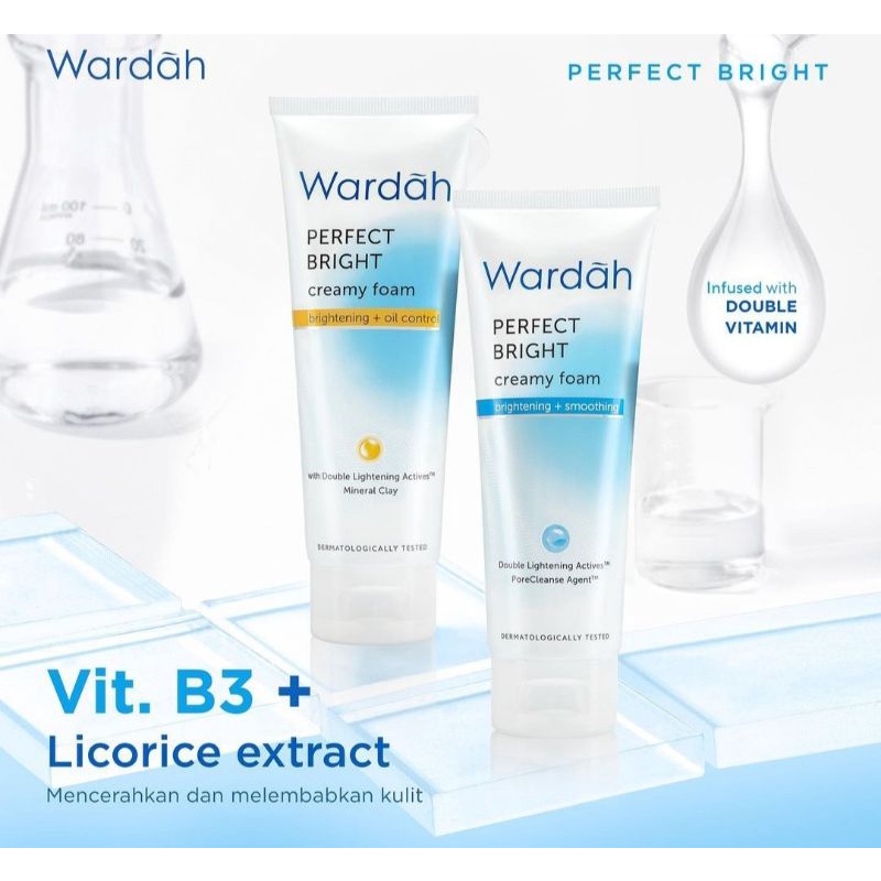 Wardah Perfect Bright Creamy Foam Brightening + Oil Control