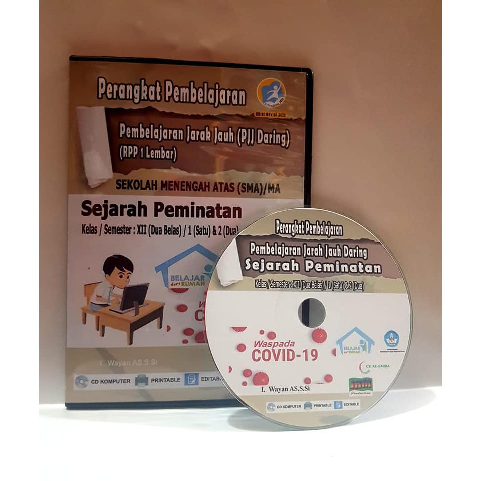 CD RPP 1 lembar Daring dan Luring/tatap muka,SMA,Sejarah Peminatan, Kelas, 10, 11,12, 2Semester