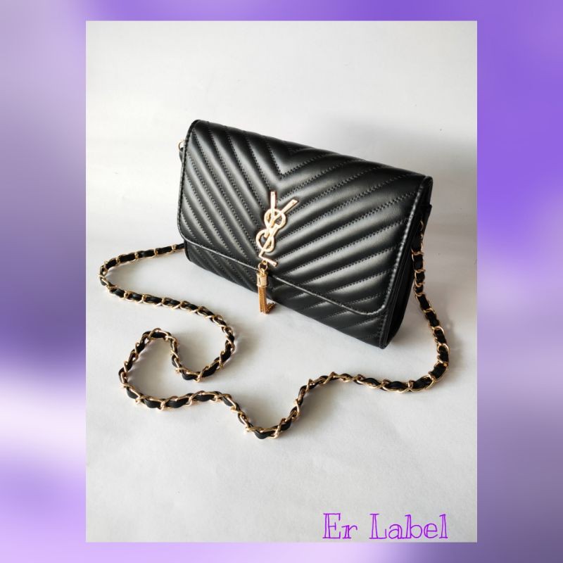 (IMPOR) ERLabel - Tas selempang wanita import rantai Ysl NEW