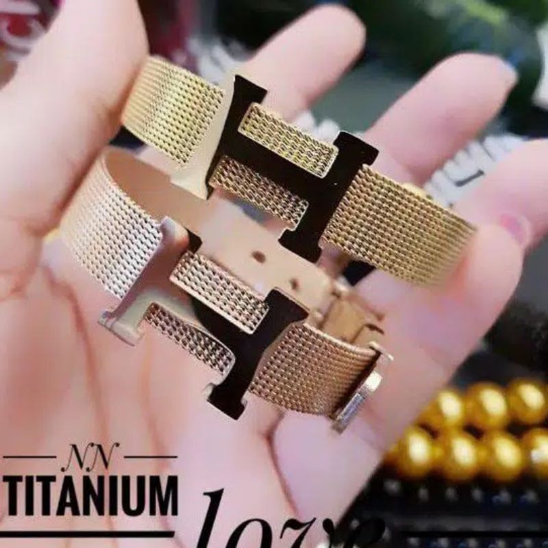 COD✅ Gelang titanium rantai pasir Liontin Charm stainless gelang