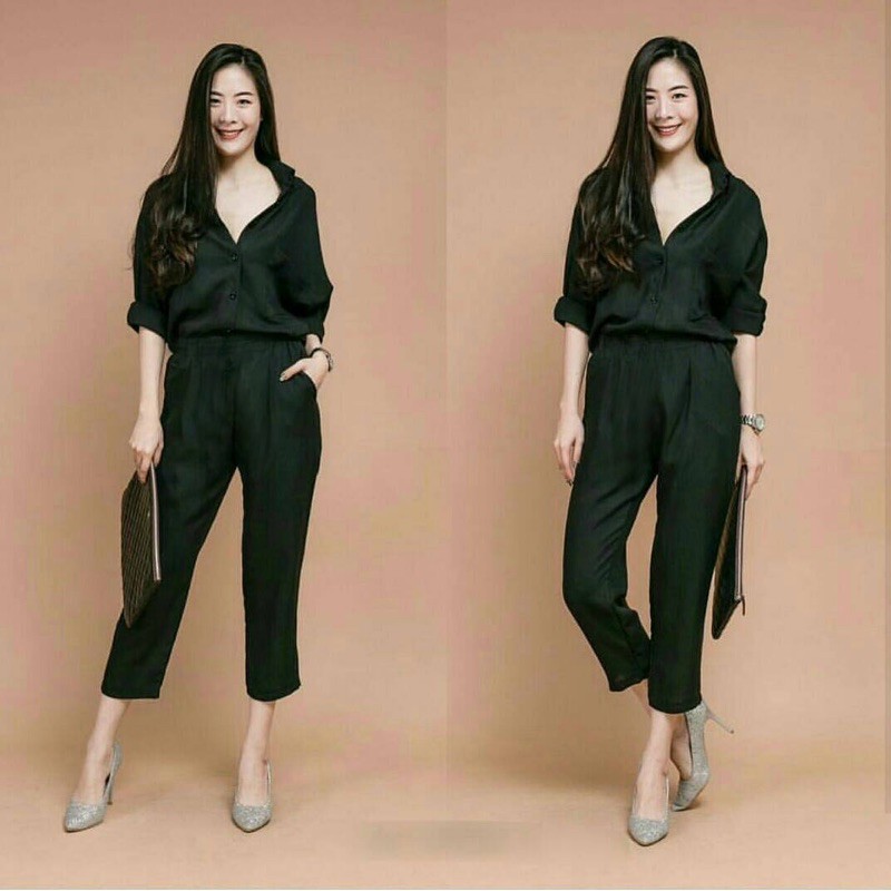 Big jamsuit / jumpsuit panjang wanita / jumsuit lengan panjang K0469