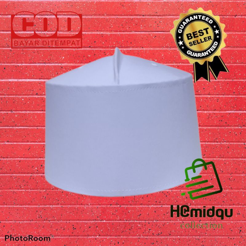 PECI PUTIH POLOS KOPIAH HAJI ASAGOFAH tinggi 10