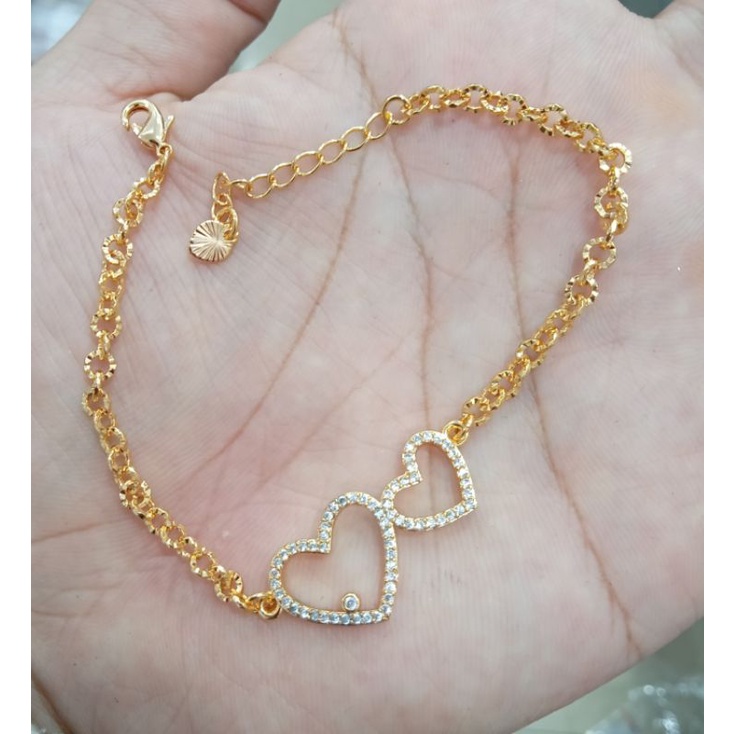 C-430.Gelang tangan wanita xuping berlapis emas dengan mata zircon ini