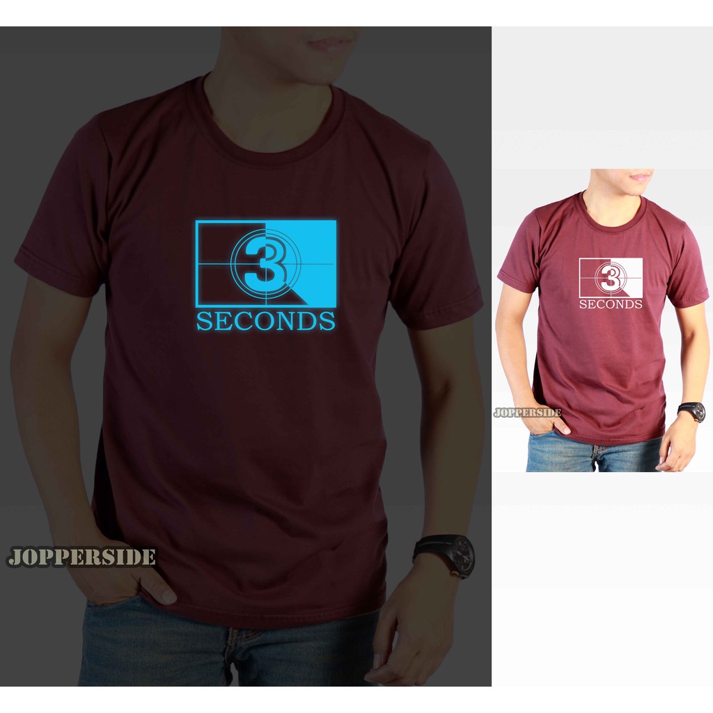 JOPPERSIDE KAOS DISTRO THREE SECONDS 3SECOND THREE SECOND GLOW IN THE DARK PRIA TS67 GID