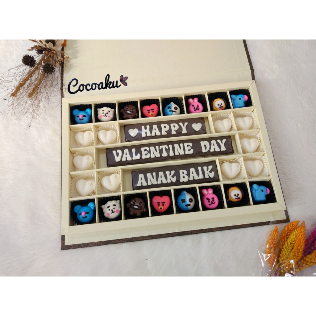 

Cokelat Valentine HB40SN3 / Coklat karakter BT21 (hardcase box 40 sekat)