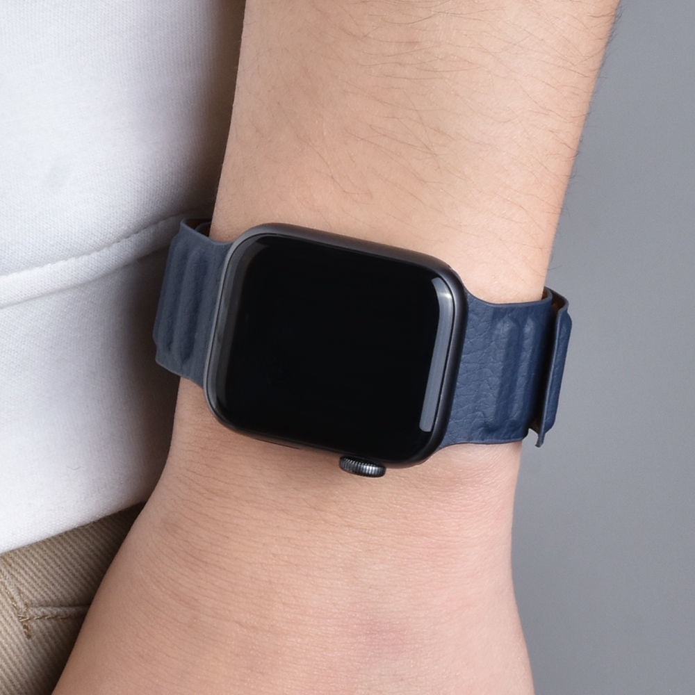 Genuine Leather Strap for APPLE WATCH 7 6 SE 5 4 3 iWatch Leather Magnetic Loop Band 41 45 44 42 40 38mm