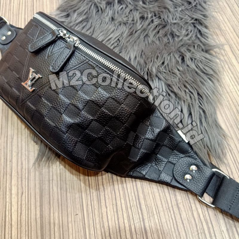 Waistbag Bumbag LV Damier Embos Tas Pinggang Belt Bag Kulit Asli Premium Import