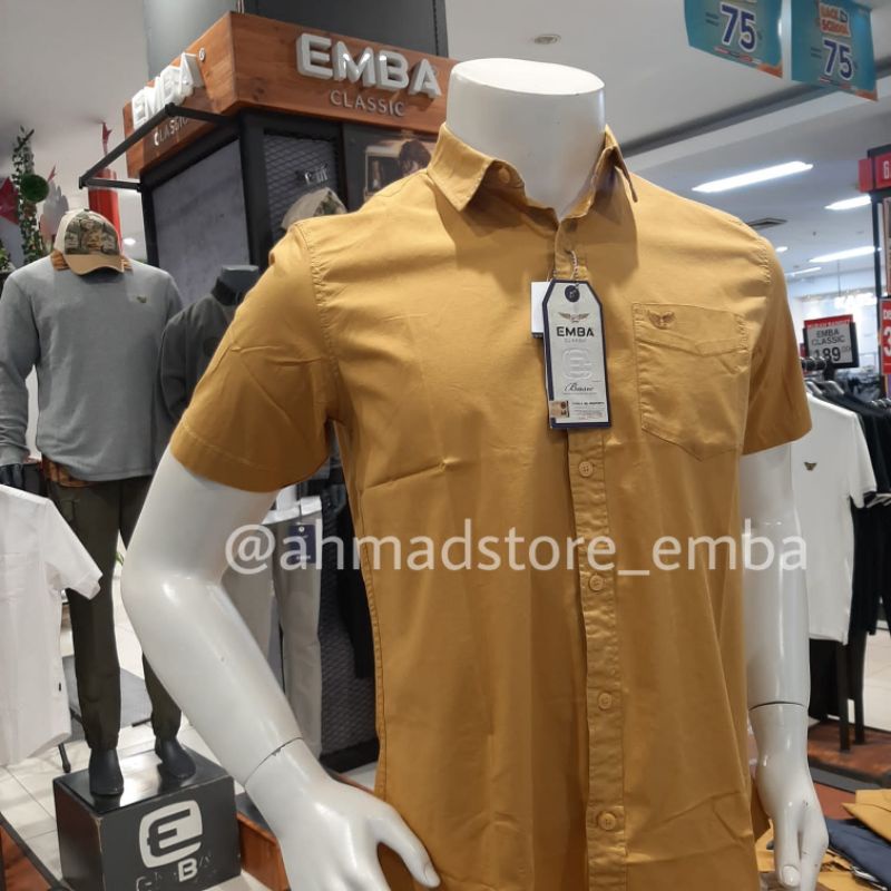 Kemeja emba classic /kemeja polos /kemeja pendek /kemeja kuning /kemeja putih /kemeja biru /emba mal