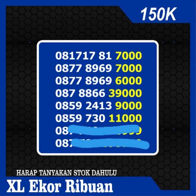 Nomor Cantik XL Triple 000 Ribuan - Nomer Cantik XL