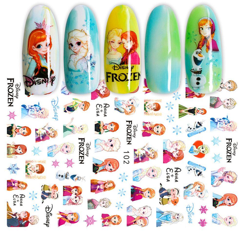 AUGUSTINA Agustina Kartun Stiker Kuku Putri Lucu Indah Nail Art Dekorasi Manicure Aksesoris Mermaid Duffy Anak Perempuan Mainan Anak Stiker