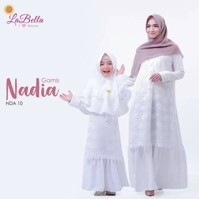 Gamis putih nadia labella