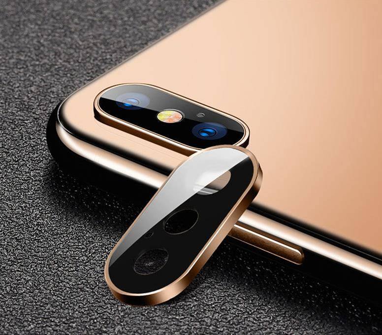 Tempered Glass Pelindung Lensa Kamera Bahan Metal Untuk Iphone X Xs Xs Max