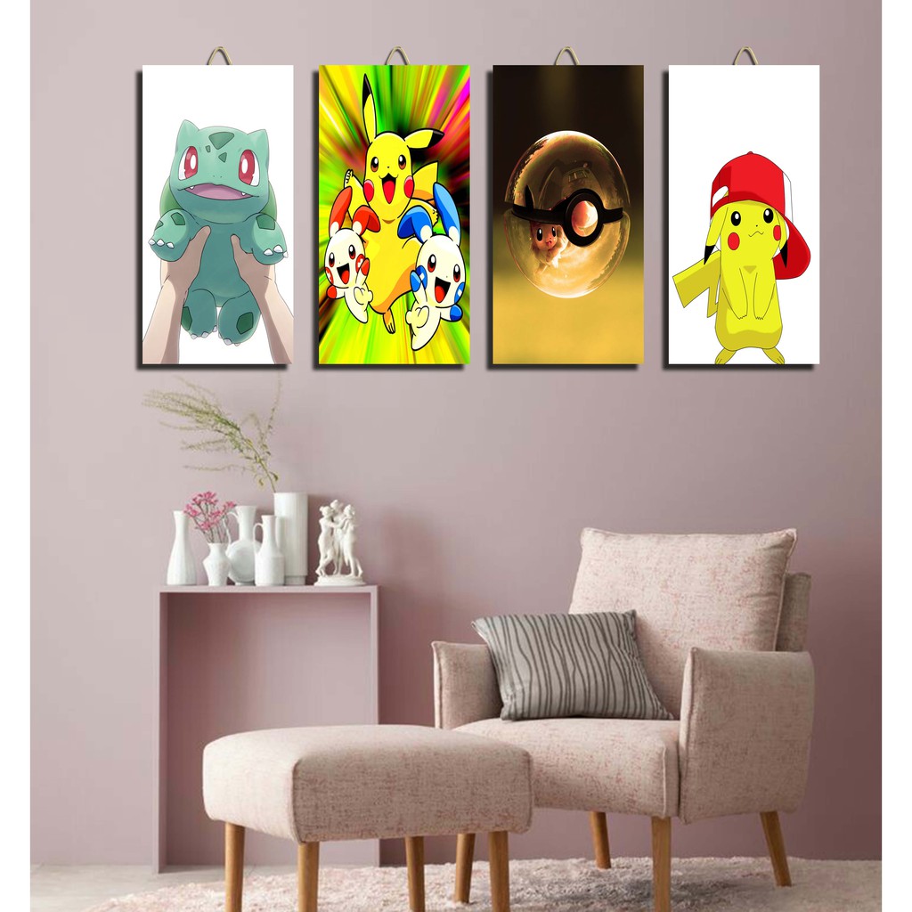 HIASAN DINDING POKEMON / POSTER KAYU /Hiasan dinding rumah/Dekorasi rumah/pajang Rumah/Hiasan Kamar