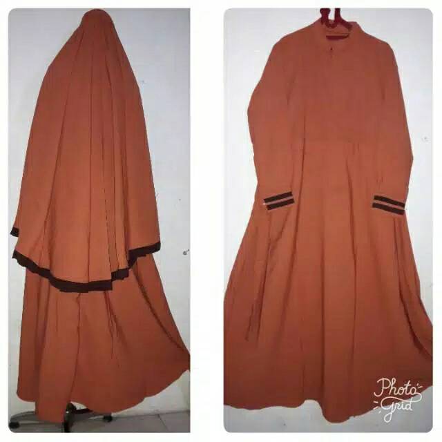 Set Gamis, Khimar dan  Cadar  Bandana Wolfis