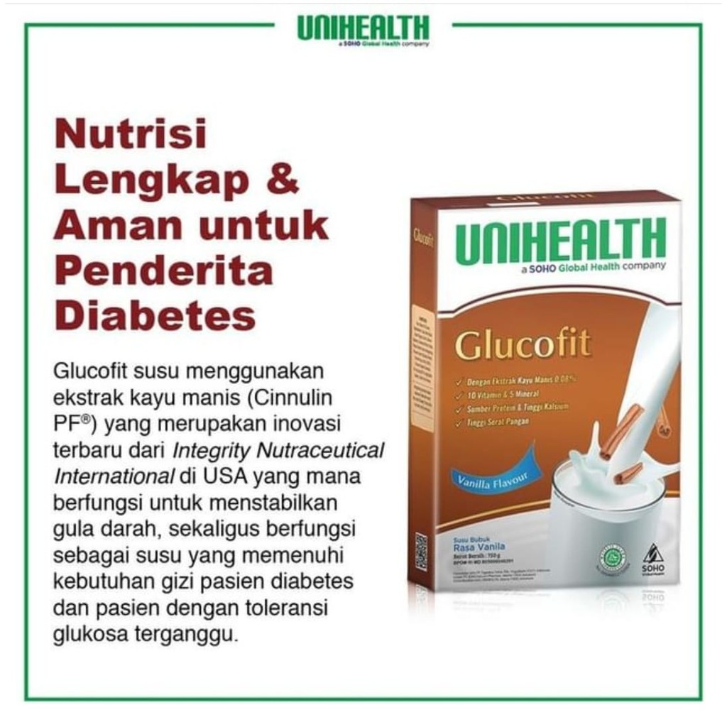 Susu Glucofit Unihealth 750gr - susu diabetes