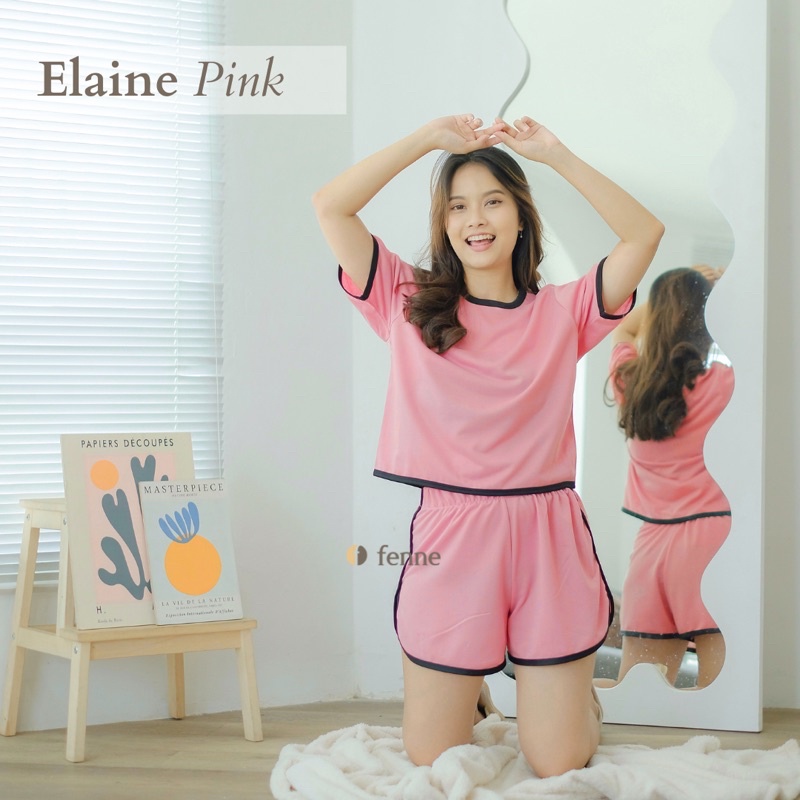 Fenne - Piyama Wanita Pendek / Baju Rumah / Baju TIdur Wanita Premium Elaine Set
