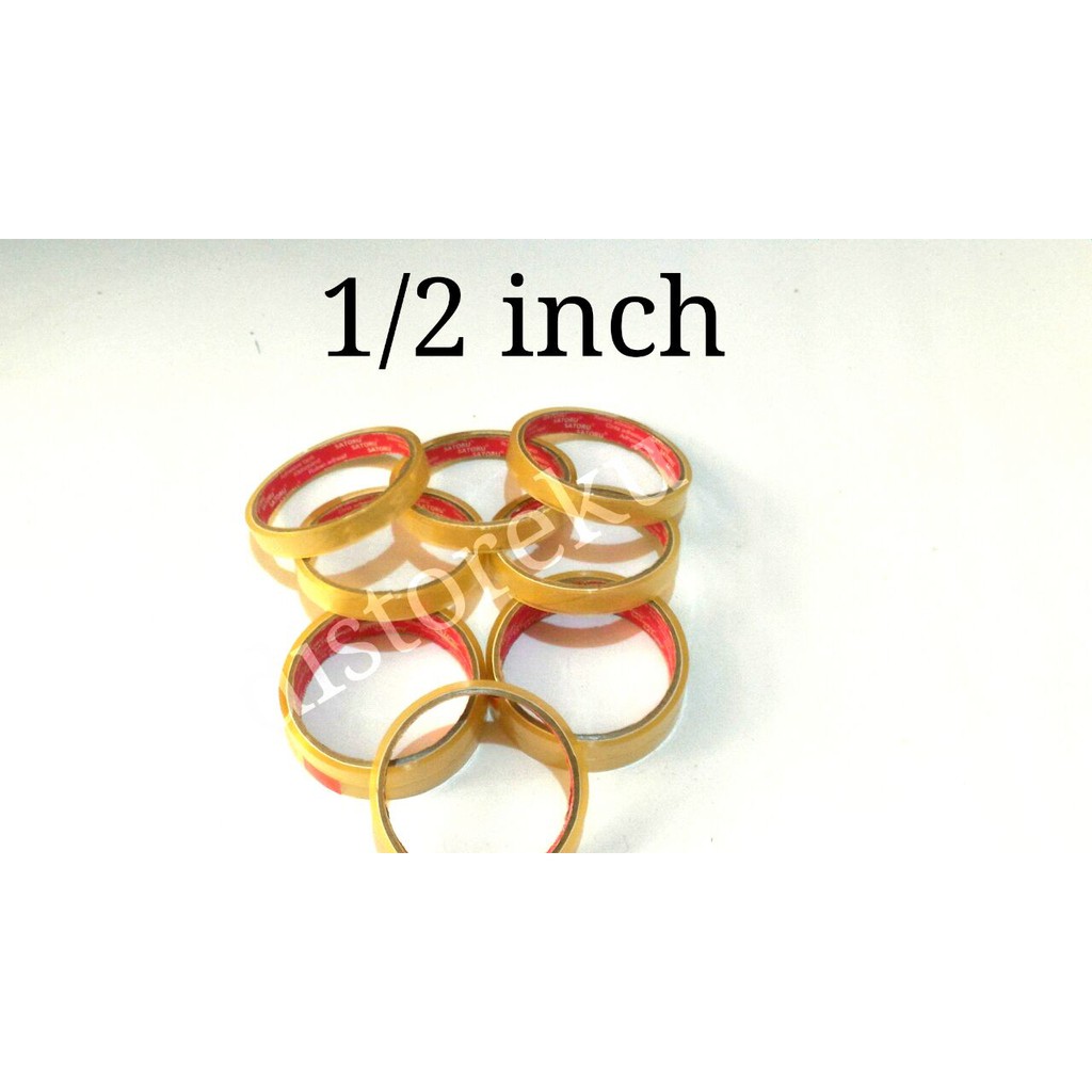 ISOLASI 1/2INCH SELOTIP 0.5 INCH 12mm LINGKARAN BESAR ECERAN 1000