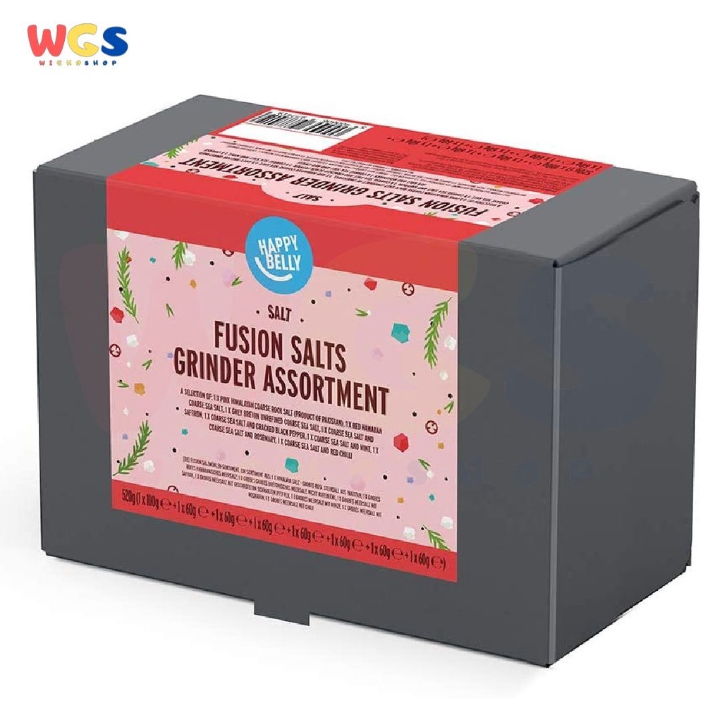 Happy Belly Fusion Sea Salts Grinder Assortment 60g x 8 btl - Garam Laut