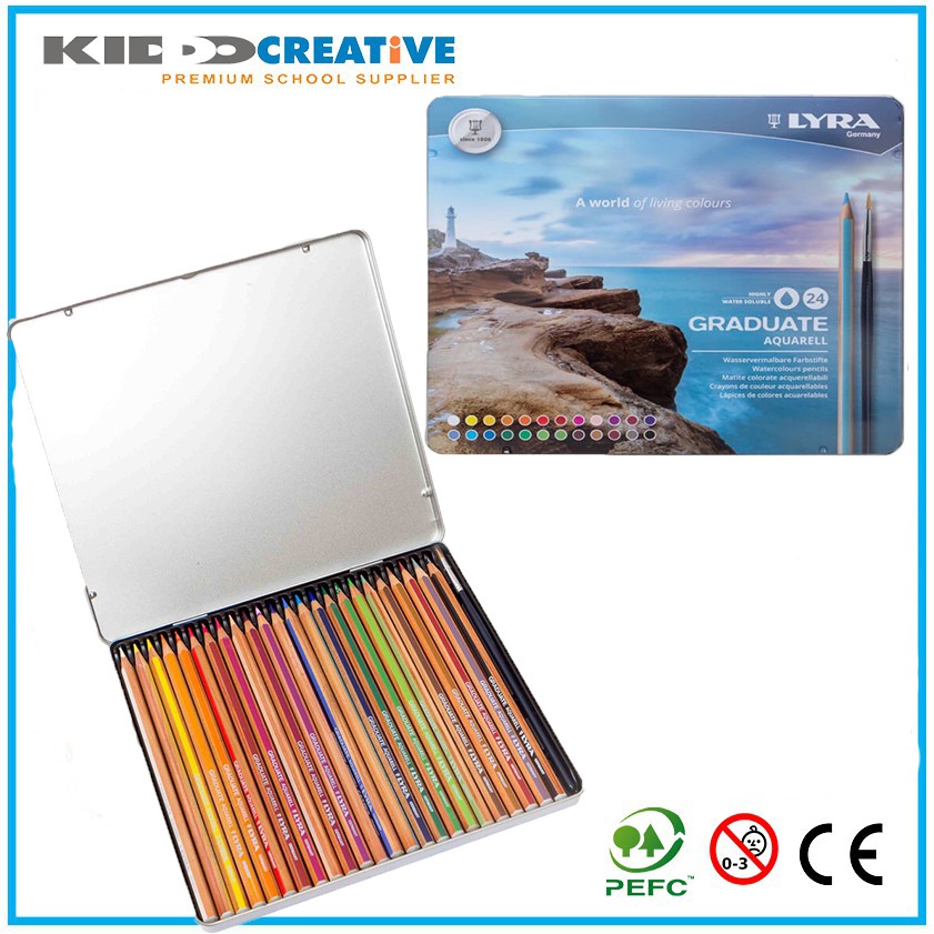 

LYRA GRADUATE PENCIL ACQUARELL METAL BOX SET 24 COLS