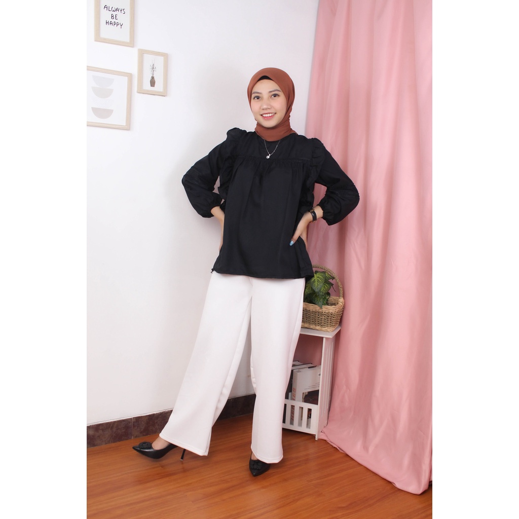 BEFAST - ZRX OOTD Blouse JEYA / SAKA BLOUSE / Blouse Wanita kekinian / Atasan Wanita Lengan Panjang / Blouse Polos Casual / Fashion Formal Wanita / Blouse Unik / Terbaru