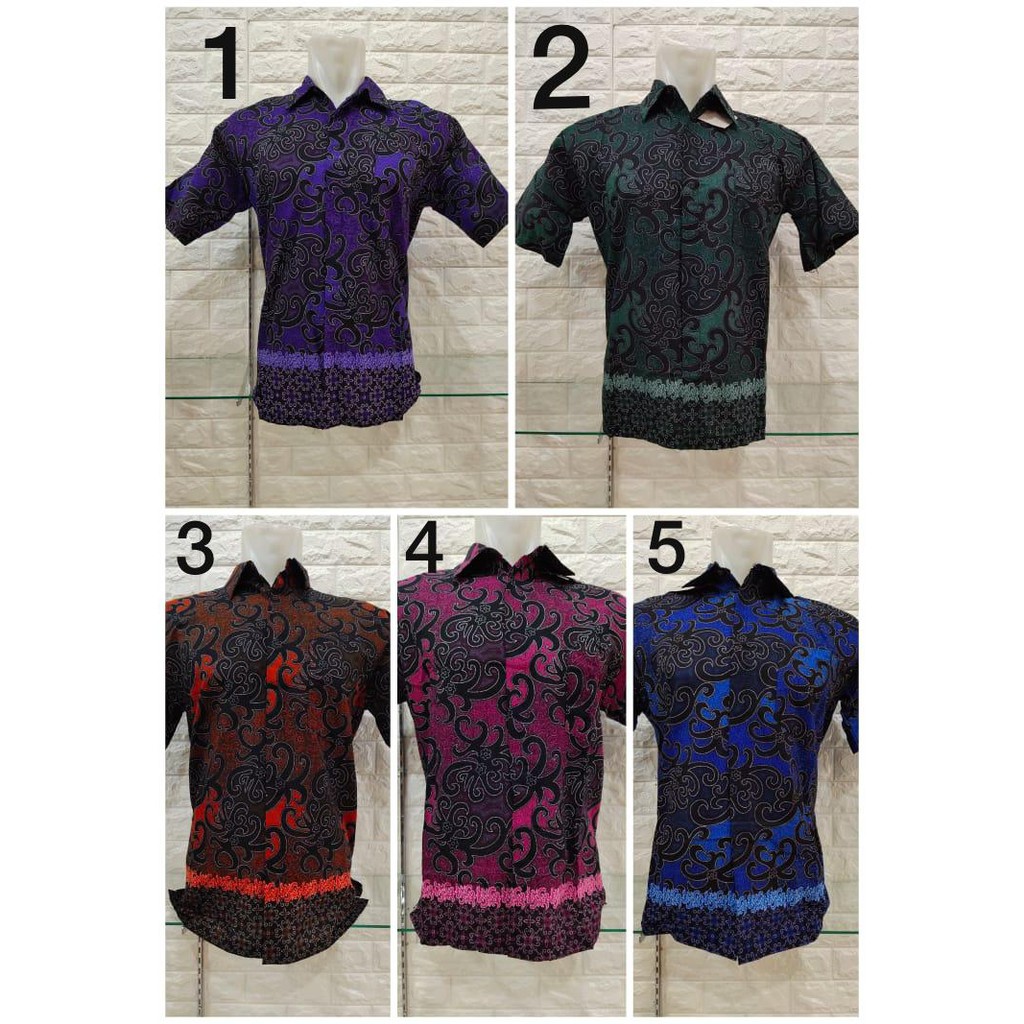 (bayar ditempat/COD)BAJU BATIK MURAH BAGUS KAIN TEBAL LENGAN PENDEK