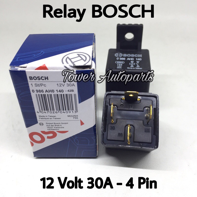 Grosir Murah 10pcs - Relay Bosch 12 Volt Kaki 4 / Pin - Riley Bosch 4 Kaki Original