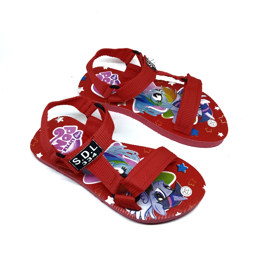 sandal gunung anak perempuan motif polkadot