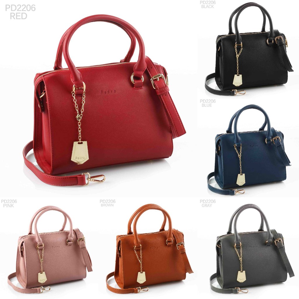 TAS PEDRO Rezola Handtasche Handbags Smooth Leather Like Ori Hardware 2206#