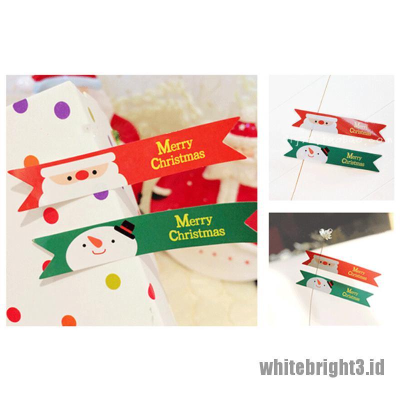 &lt; White3 &gt; 36 Pcs Stiker Label Motif Santa Claus Natal Untuk Dekorasi Scrapbook / Kartu DIY