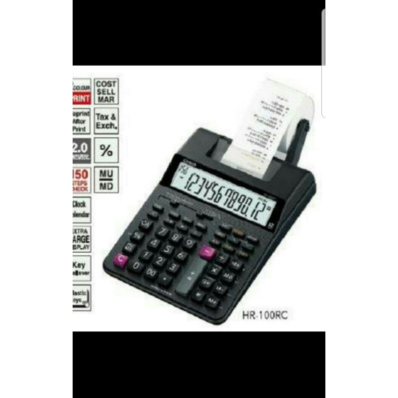 

kalkulator calculator casio hr-100rc hr100rc printing print struk ori