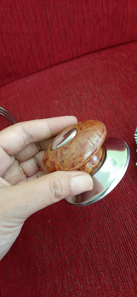 Knop / Pegangan Tutup Panci Model Oval Motif Kayu Bahan Phenolik