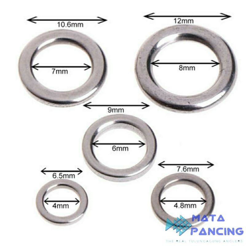 Solid ring stainless untuk assist metal jig