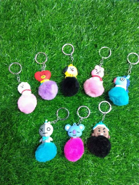 GANTUNGAN TAS KUNCI BT21 ATAU BTS POM POM