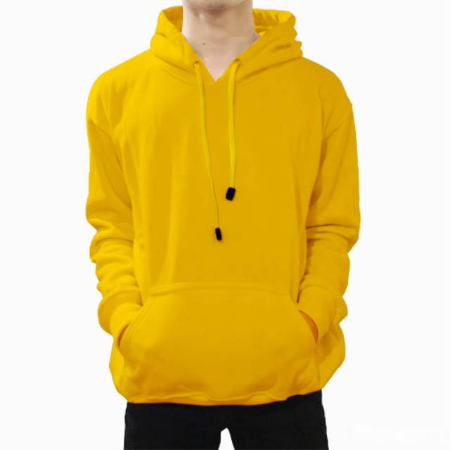 Jaket jumper polos hoodie kuning