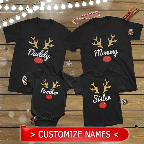 MYSTIQUE.ID-BAJU KAOS NATAL KELUARGA RAINDEER T-SHIRT LUCU DAN AESTHETIC