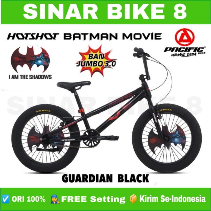 Sepeda Anak Laki Ukuran 20 Inch BMX PACIFIC HOTSHOT BATMAN MOVIE 3.0 BAN JUMBO