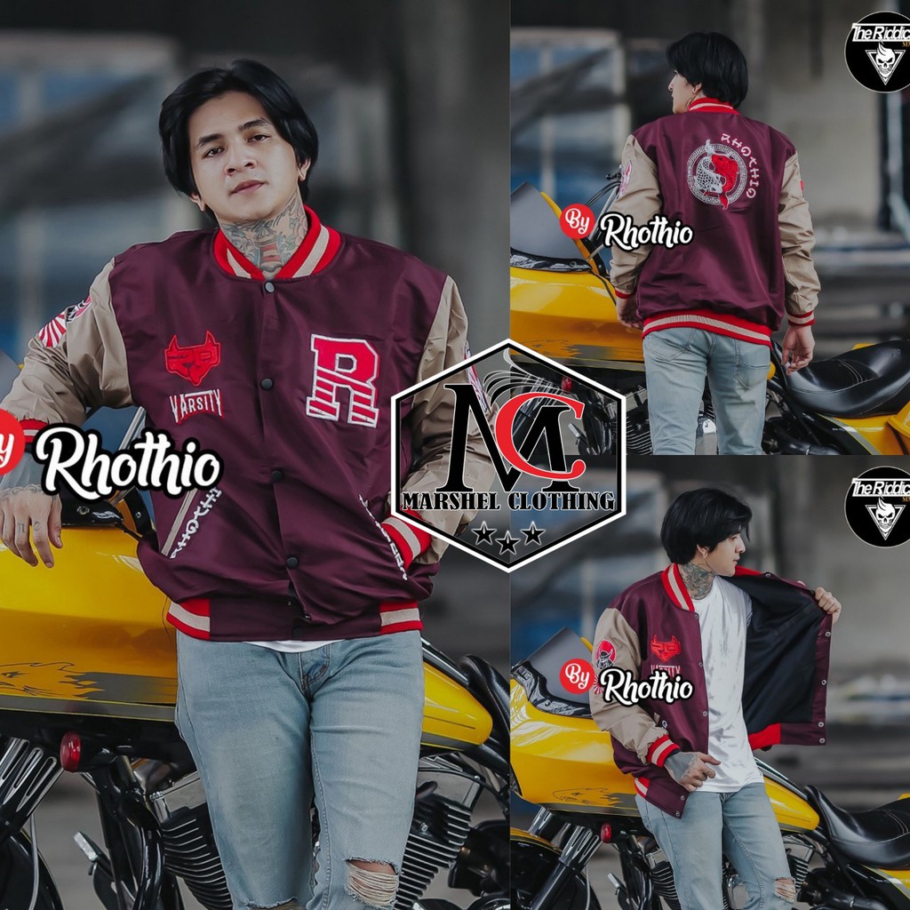 RCL - JAKET VARSITY FULL BORDIR RHOTHIO PARASUT SUPER TASLAN QUALITY PREMIUM PRIA M.L.XL