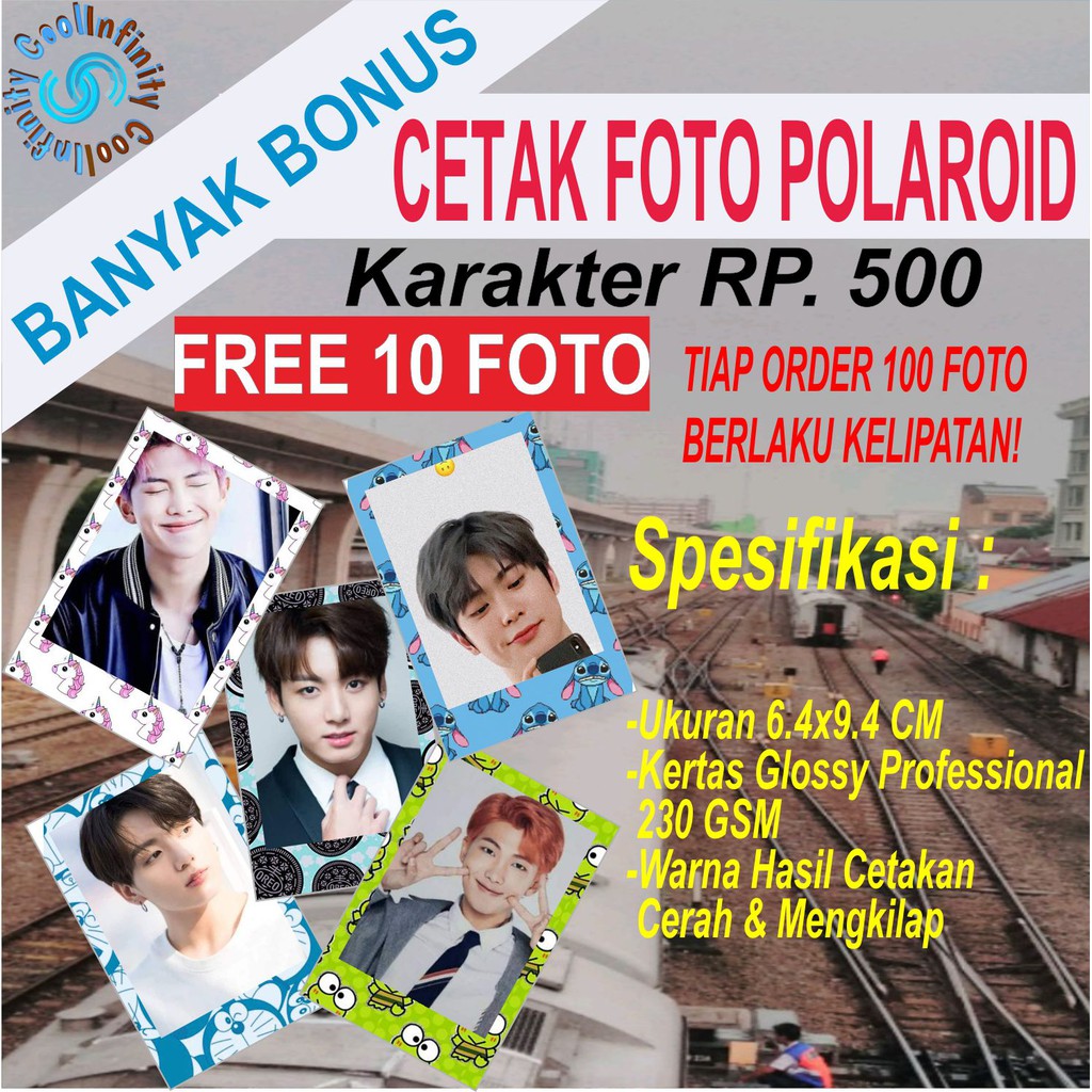 Cetak Foto Polaroid Motif Karakter Warna Murah Medan