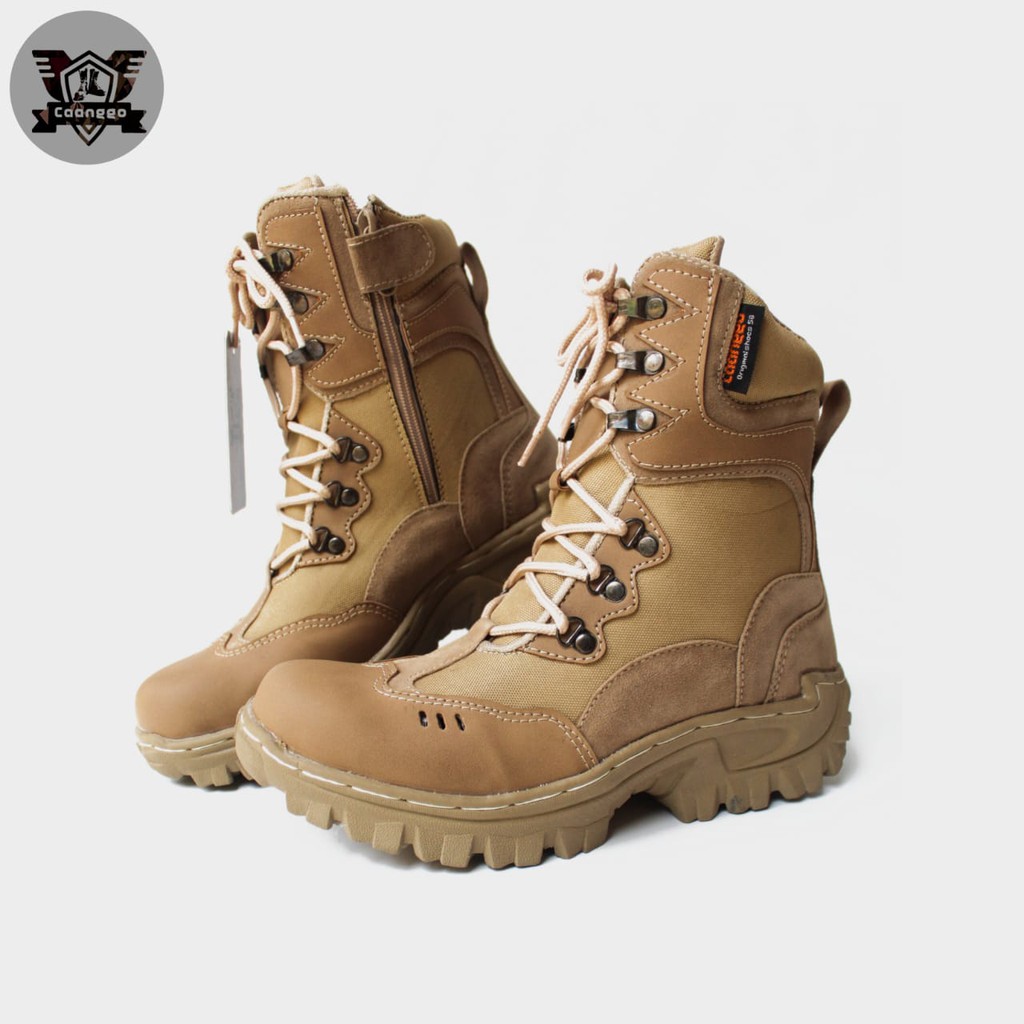 SEPATU PDL tactikal safety boots CAANGGO MILITERY ujung besi cream