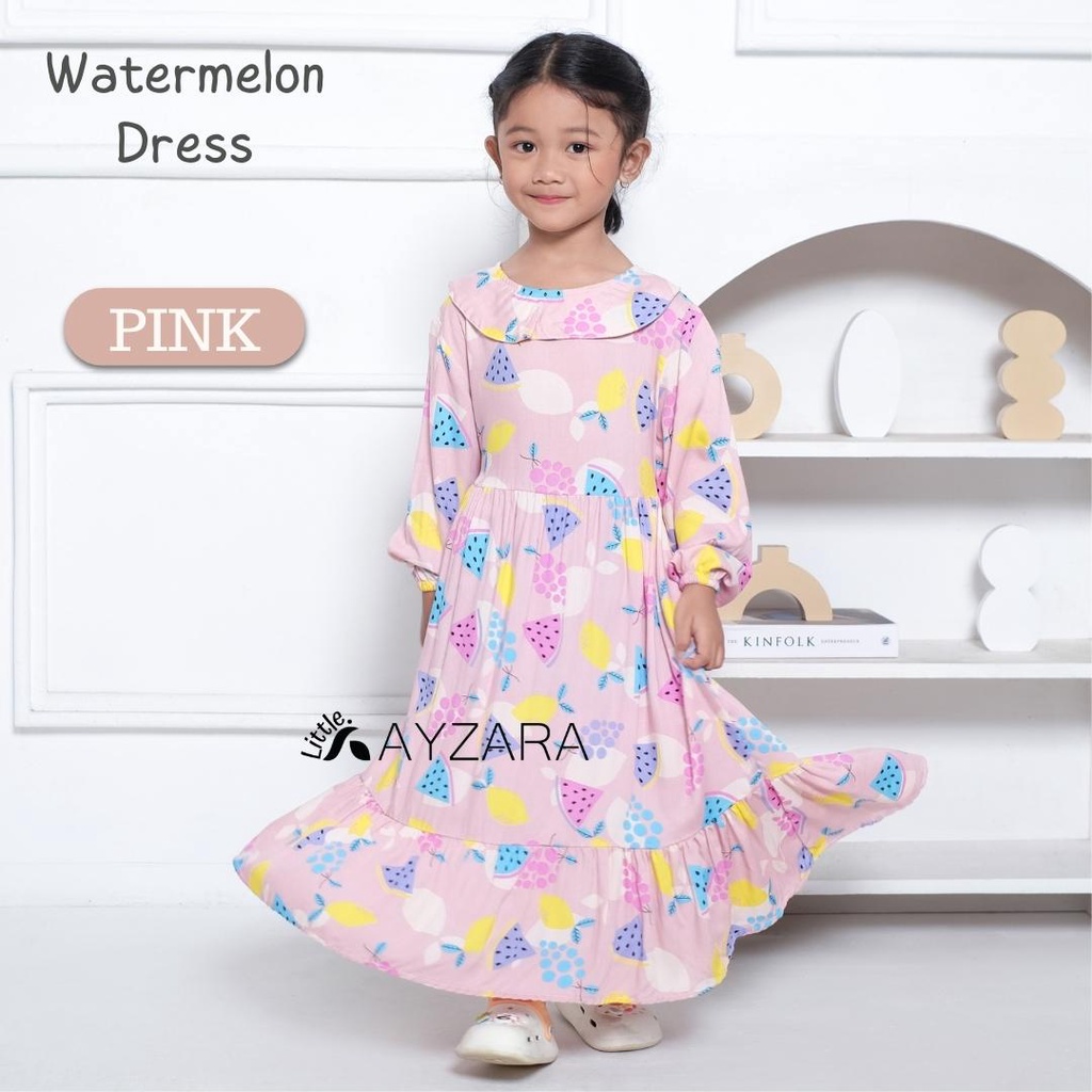 Dress anak perempuan usia 4-10 tahun Ayzara Dress Kids Rayon Premium