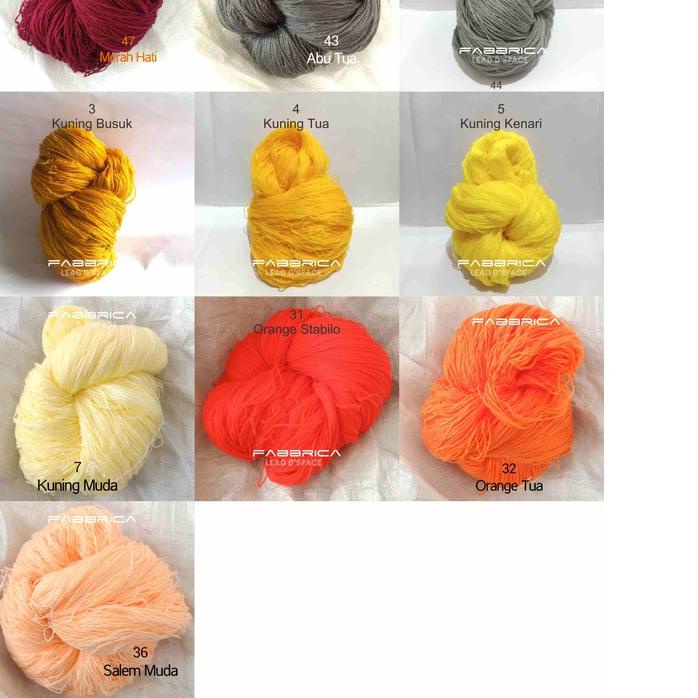 ● BENANG WOOL VONEL HANK KILOAN WOL RAJUT SULAM SIET YARN BENTUK HANK PUTIH MERAH HITAM ABU KUNING ♛