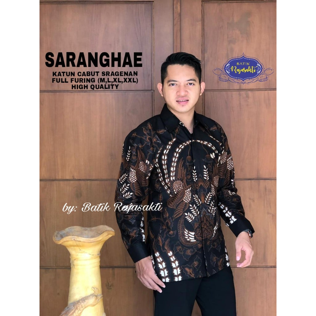 kemeja batik pria lengan panjang terbaru modern ORIGINAL