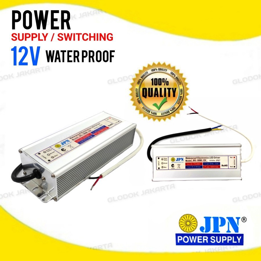 Adaptor Power Supply Switching 12V DC 1A 2A 5A Waterproof LED CCTV PLC