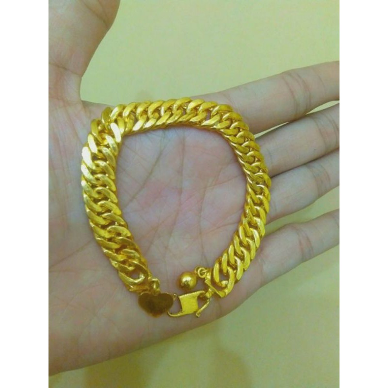 GELANG TITANIUM/Lapis Emas 24K/Lapis Kristal