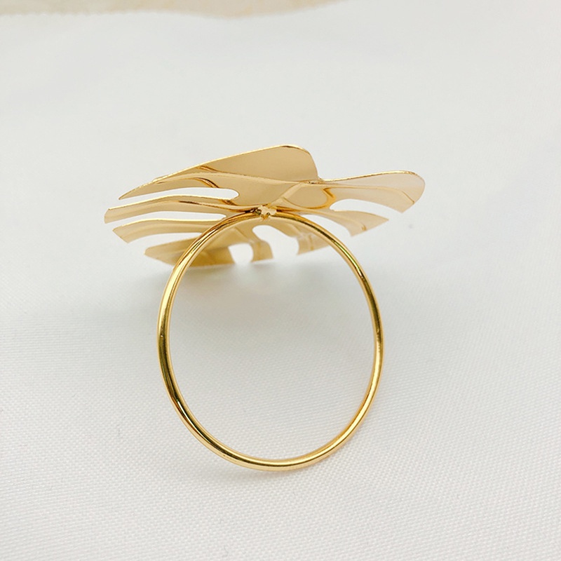6 Pcs Cincin Holder Serbet Bentuk Daun Untuk Dekorasi Meja Pesta Pernikahan