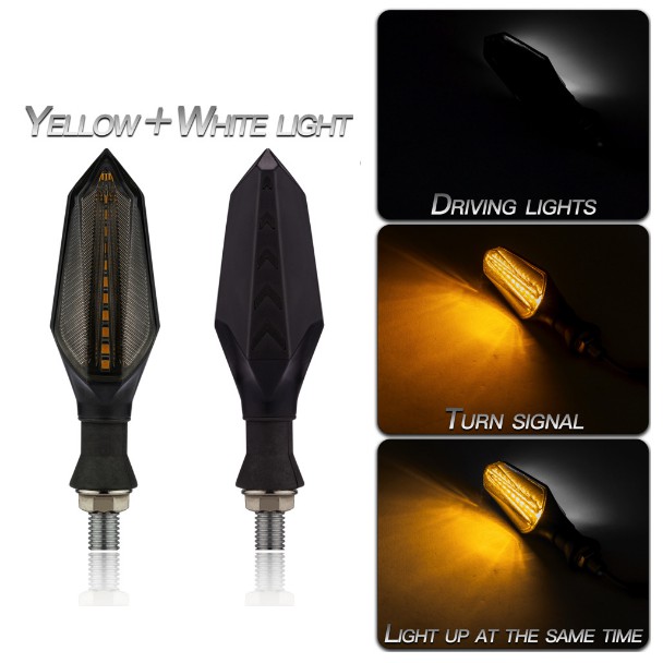 Lampu Sein LED DRL 2 Warna Sen Motor Running Jalan Moge Vixion Byson MX King CBR Aerox Vario KC038